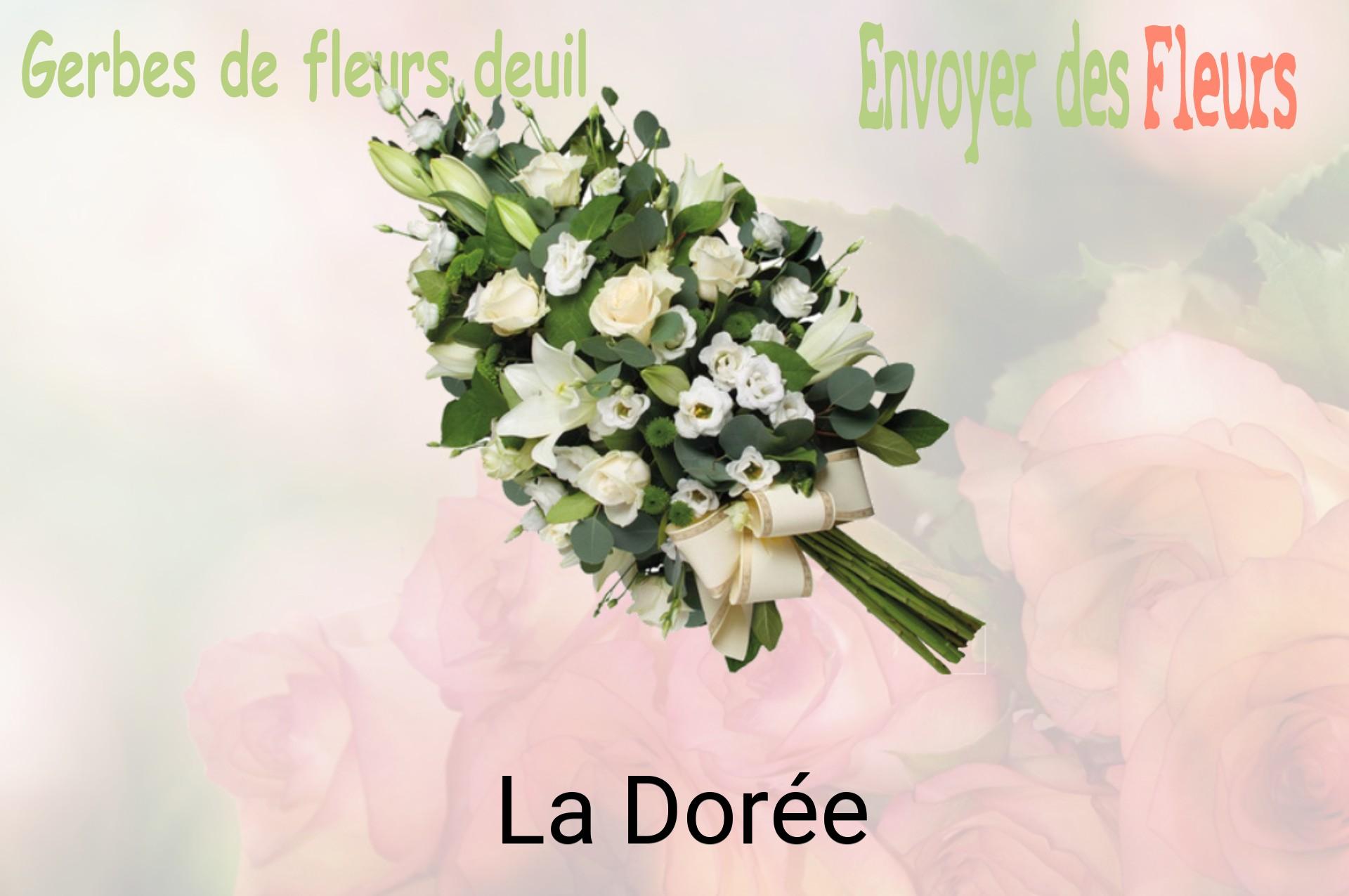 Gerbe de fleurs de deuil livrée à La Dorée